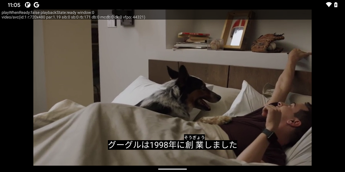 Horizontal Japanese subtitle rendered using WebView