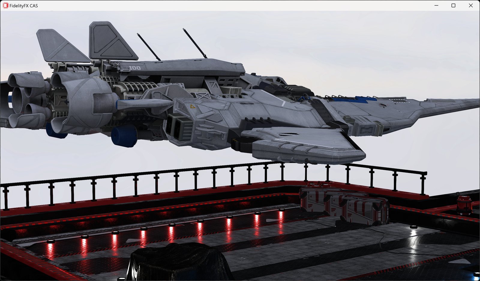 Scene with CAS sharpening applied — fine detail is crisper without halos